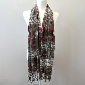 Women's Brown Floral Fashion Scarf